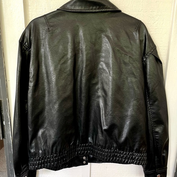 Wild fable Women's Faux Leather Bomber Jacket - Picture 4 of 4